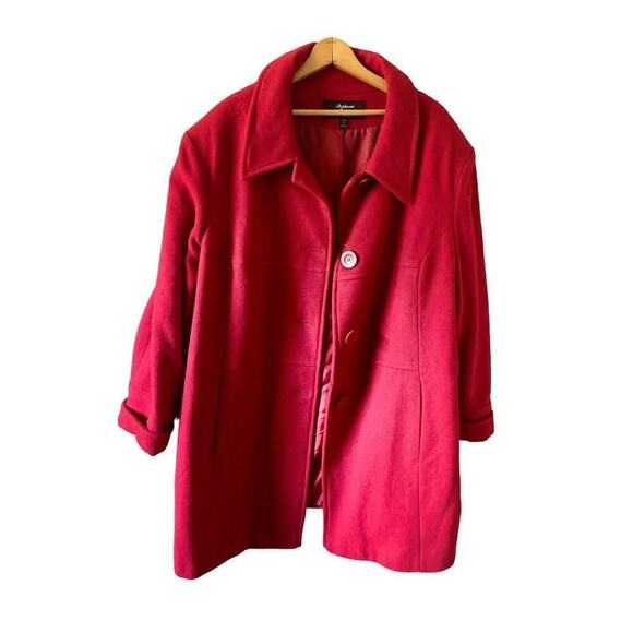 Stephanie Mathews Vintage Long Wool Coat Black Single Breasted, size 3X - Picture 6 of 16